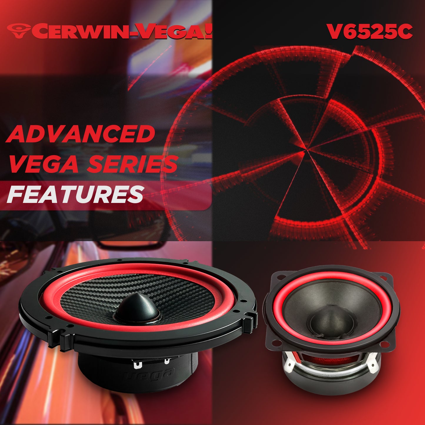 Vega 2025 Edition - 6.5" 3-Way Component Speaker System (4Ω) - V6525C
