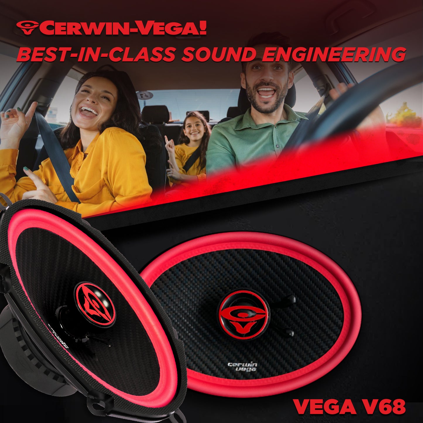 Vega 2025 Edition - 6"x8" 2-Way Coaxial Speakers (4Ω) - V68