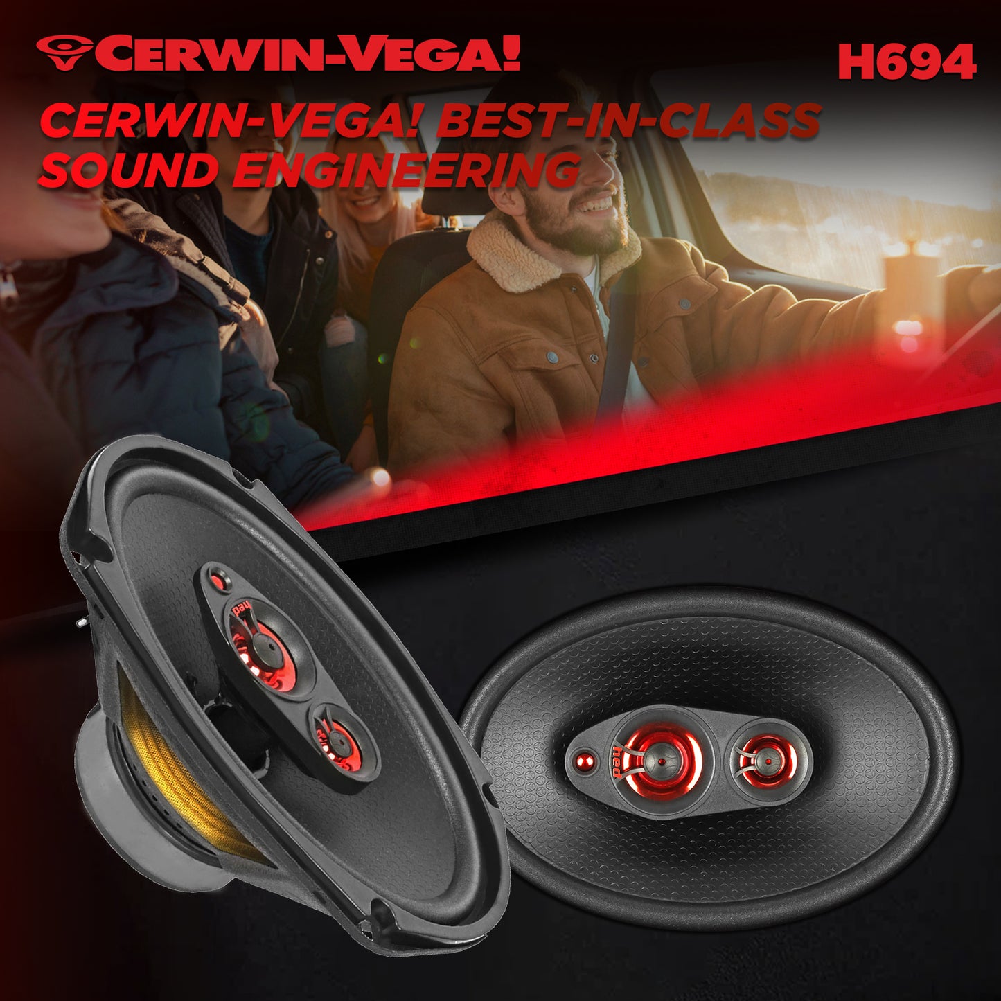 H694 - HED 2025 Edition 6"x9” 4-Way Coaxial Full Range Speaker Set