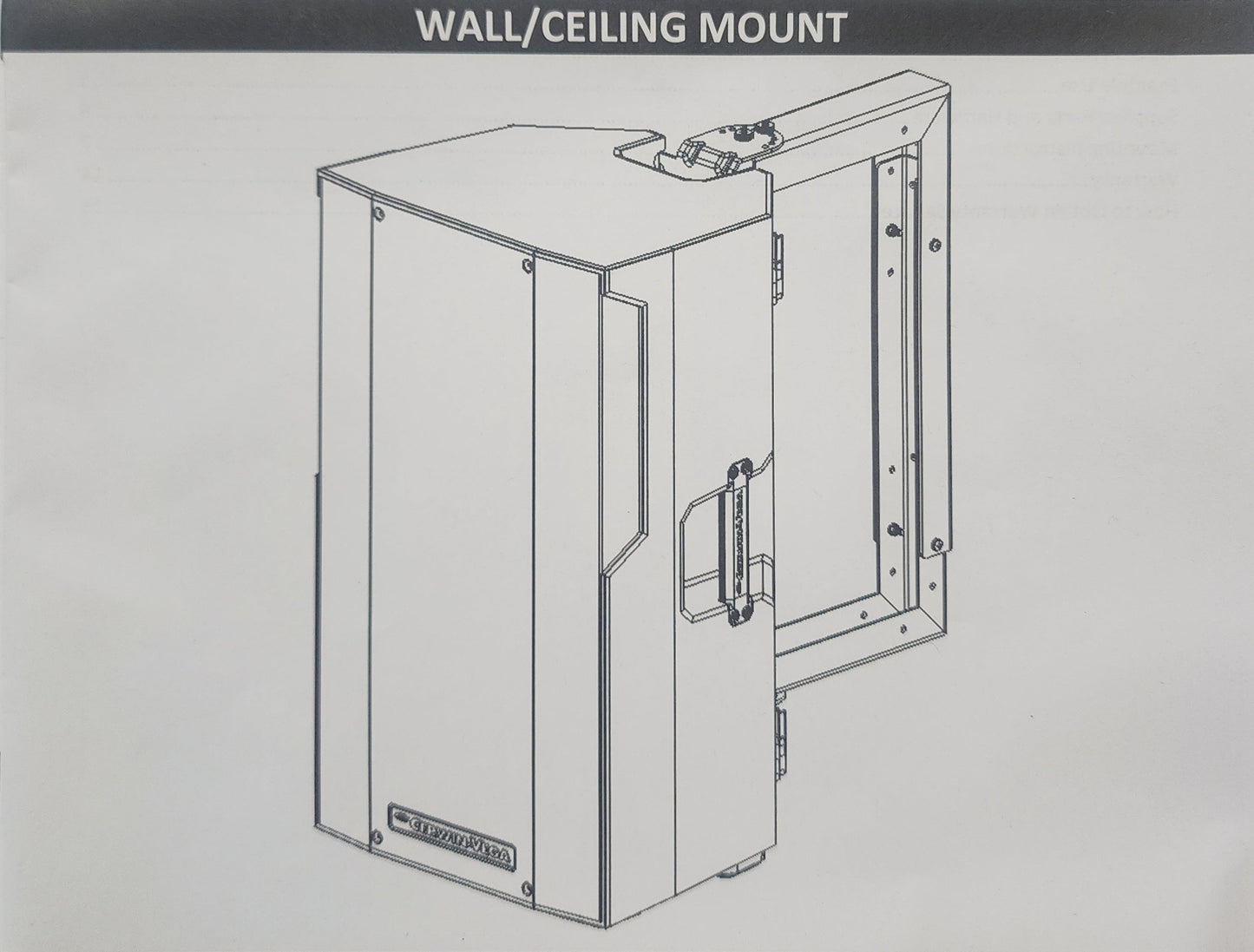 CVE Series PA Speaker Wall/Ceiling Mounting Bracket - HARP00110