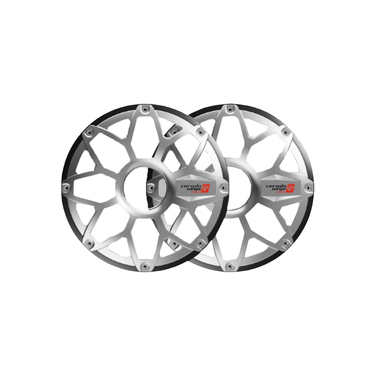 RPM Stroker 10" Flush Mount Speaker Grill, Pair (Brushed Aluminum/Black) - SM10FGB - Cerwin Vega