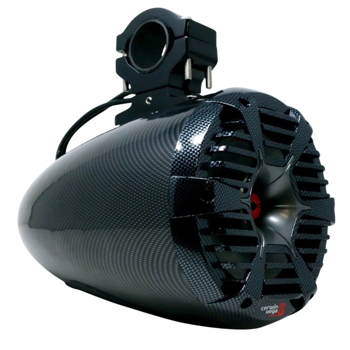RPM STROKER Single 6.5" or 8" + 1" PRO Marine Tower Kit - Carbon Fiber/Black - 400W MAX / 200W RMS - Cerwin Vega