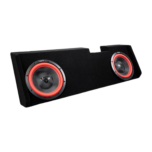 Dual 12" Sealed Subwoofer Enclosure for 2019-Up Chevy Silverado / GMC Sierra Extended / Crew Cab with V12DV4 - Cerwin Vega