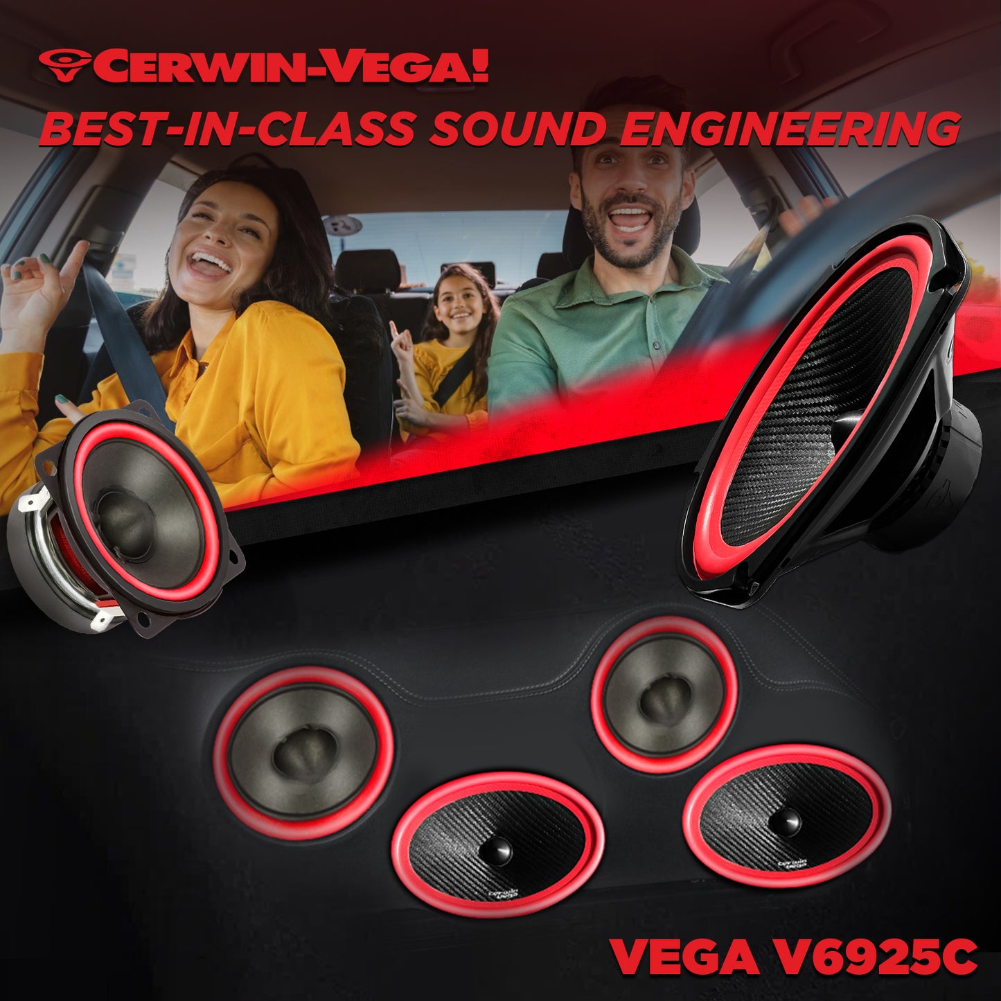 Vega 2025 Edition - 6"x9" 3-WAY COMPONENT SPEAKER SYSTEM - V6925C