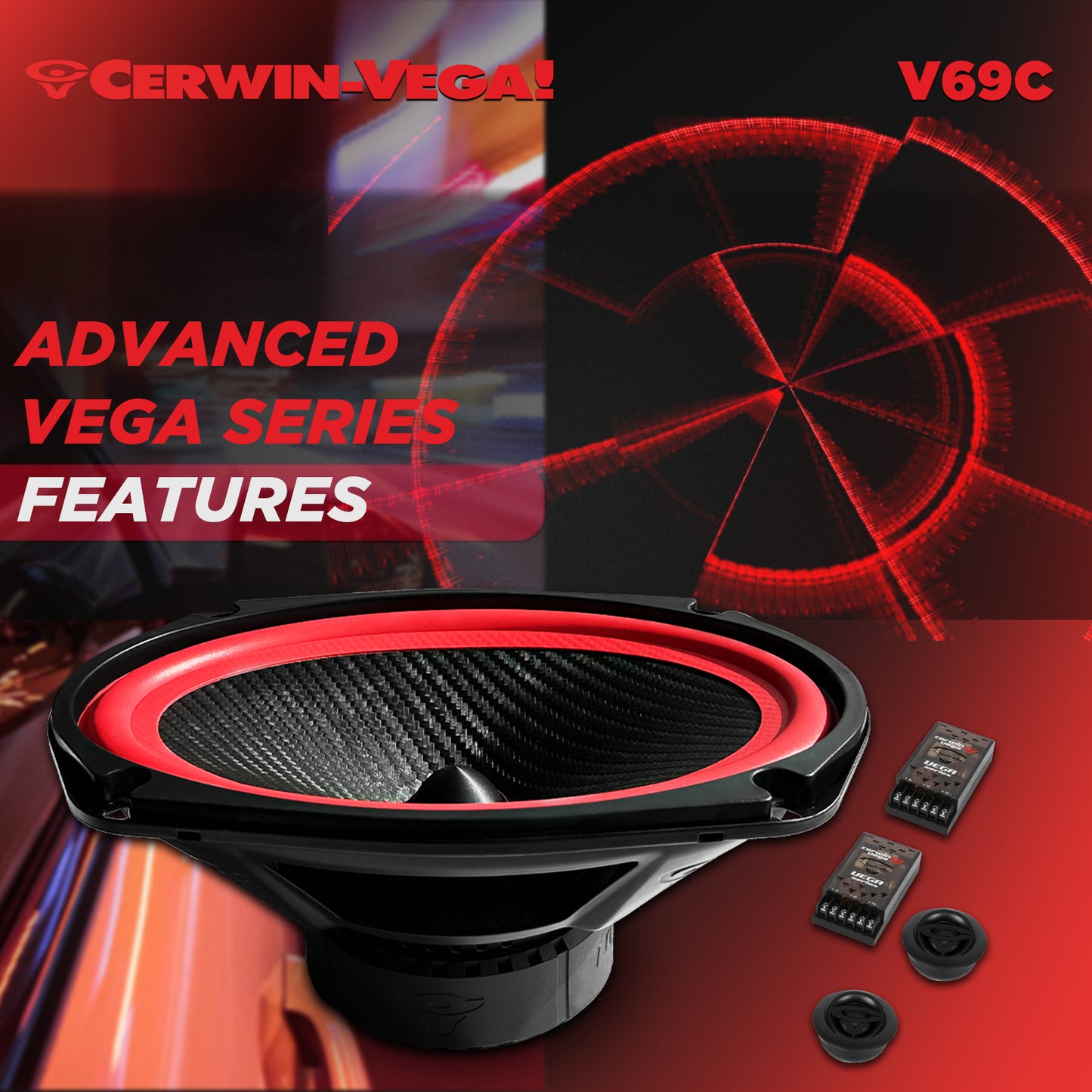 Vega 2025 Edition - 6"x9" 2-Way Component Speakers - V69C