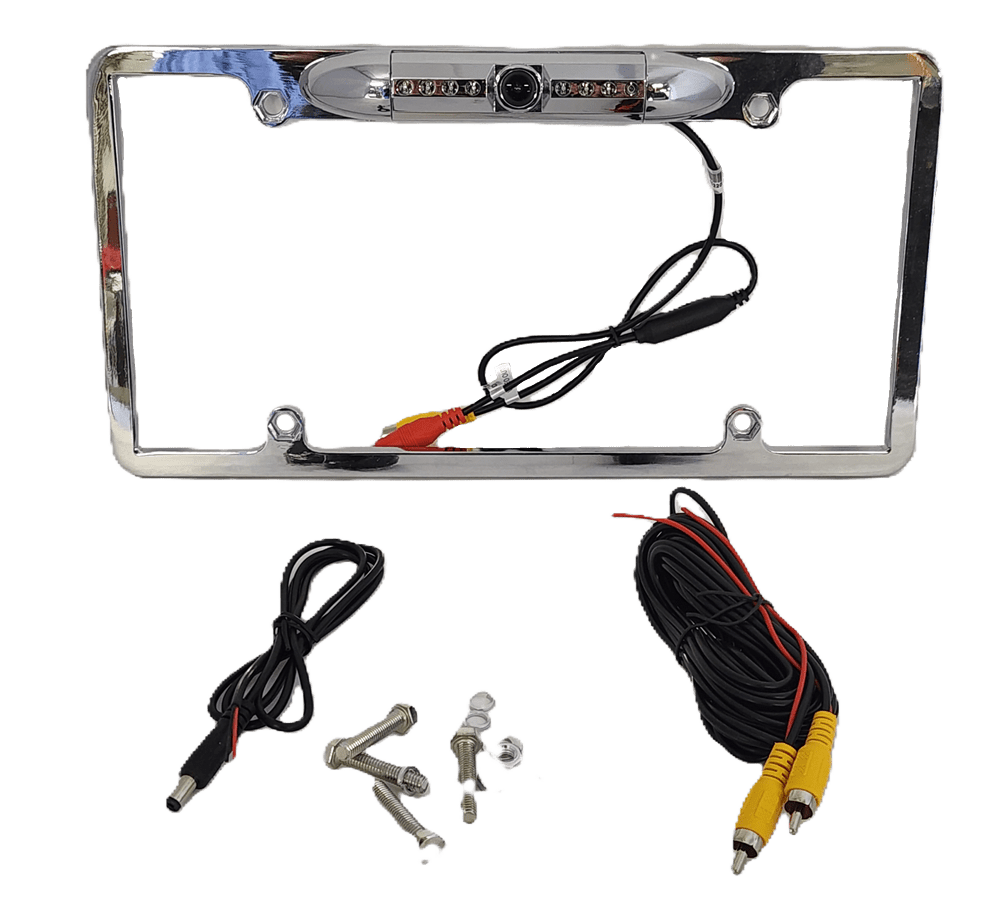 Chrome HD License Plate Frame with Backup Camera - CLF1C - Cerwin Vega
