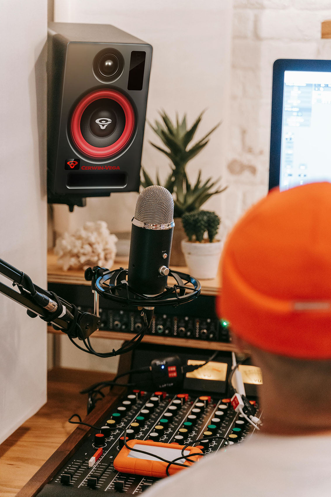 Cerwin-Vega speakers in studio