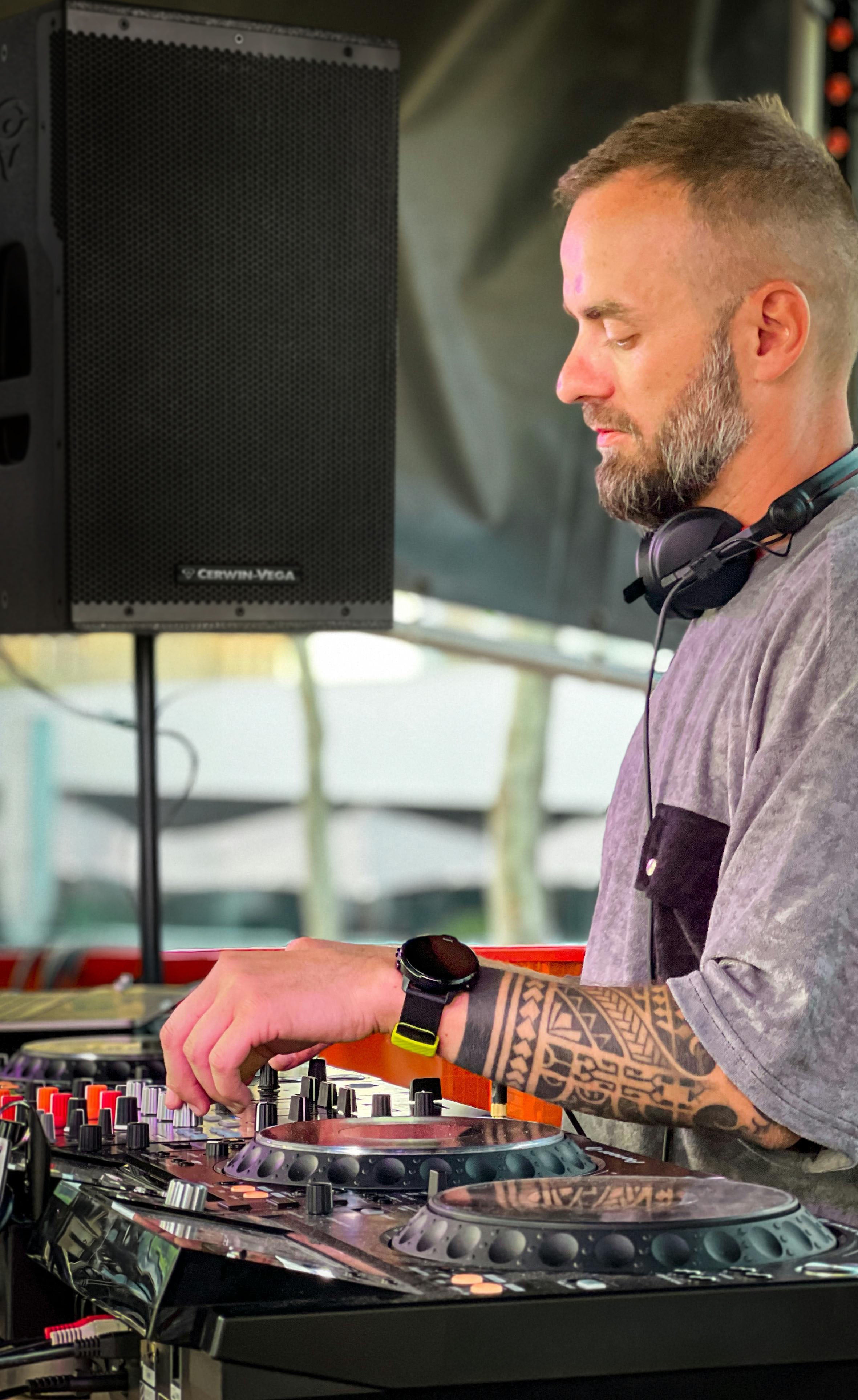 DJ using Cerwin-Vega equipment
