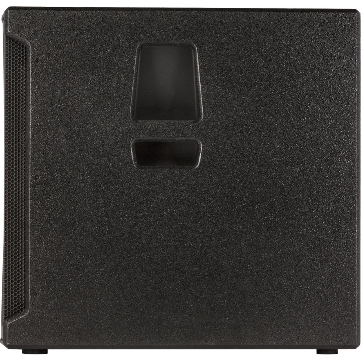 Side view of 18 inch powered subwoofer
