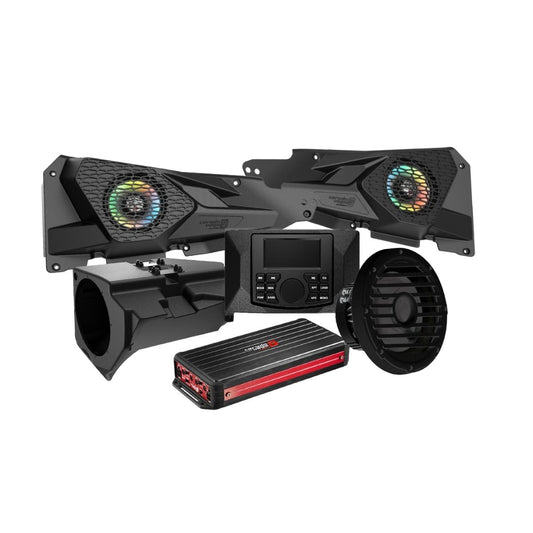 2014+ RZR XP Front Speaker Kit with 4 Ch Digital Amplifier, Media Audio Player and Subwoofer