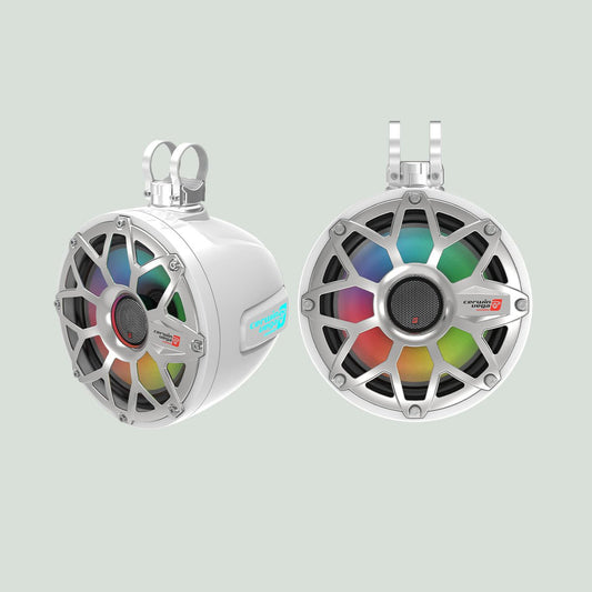 2-Way Speaker System - Pair, Black & White