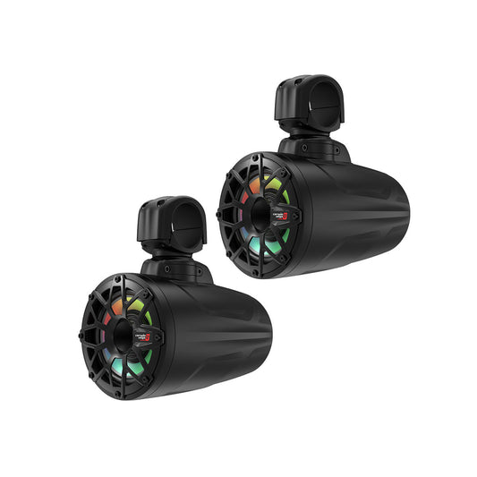 2-Way Speaker System (Pair), Black and White Coated Voice Coil Injection PP Cone Rubber Surround