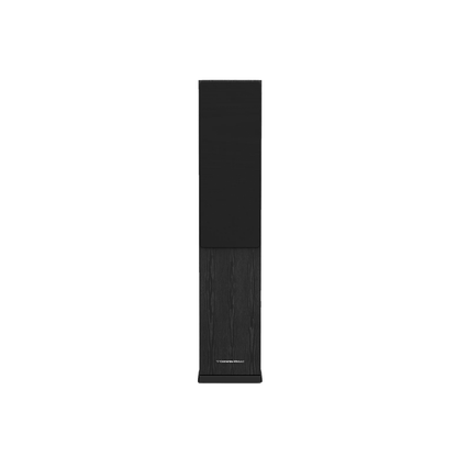 The DUAL 6.5” 2-WAY TOWER SPEAKER-LA265 features a modern design with a textured wooden lower section and smooth rectangular upper section. It rests on a subtle base with the brand logo, delivering premium sound in a sleek, minimalist package.