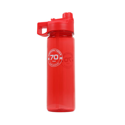 Cerwin-Vega 70th Anniversary Commemorative Plastic Water Bottle - 24 oz, Leakproof -Red - 24OZ