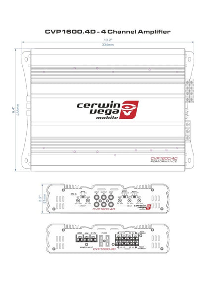 CVP Series 4-Channel Full Range Class AB Amplifier - CVP1600.4D