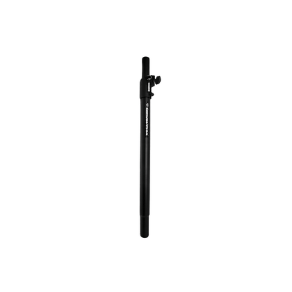 The CVPOLE-1B is a black telescopic speaker pole with a 35mm screw lock mechanism, featuring "YOUSHARES" in white. Its Cerwin-Vega design offers sleek portability and adjustable length for secure speaker setups, with a circular cross-section against a plain white background.