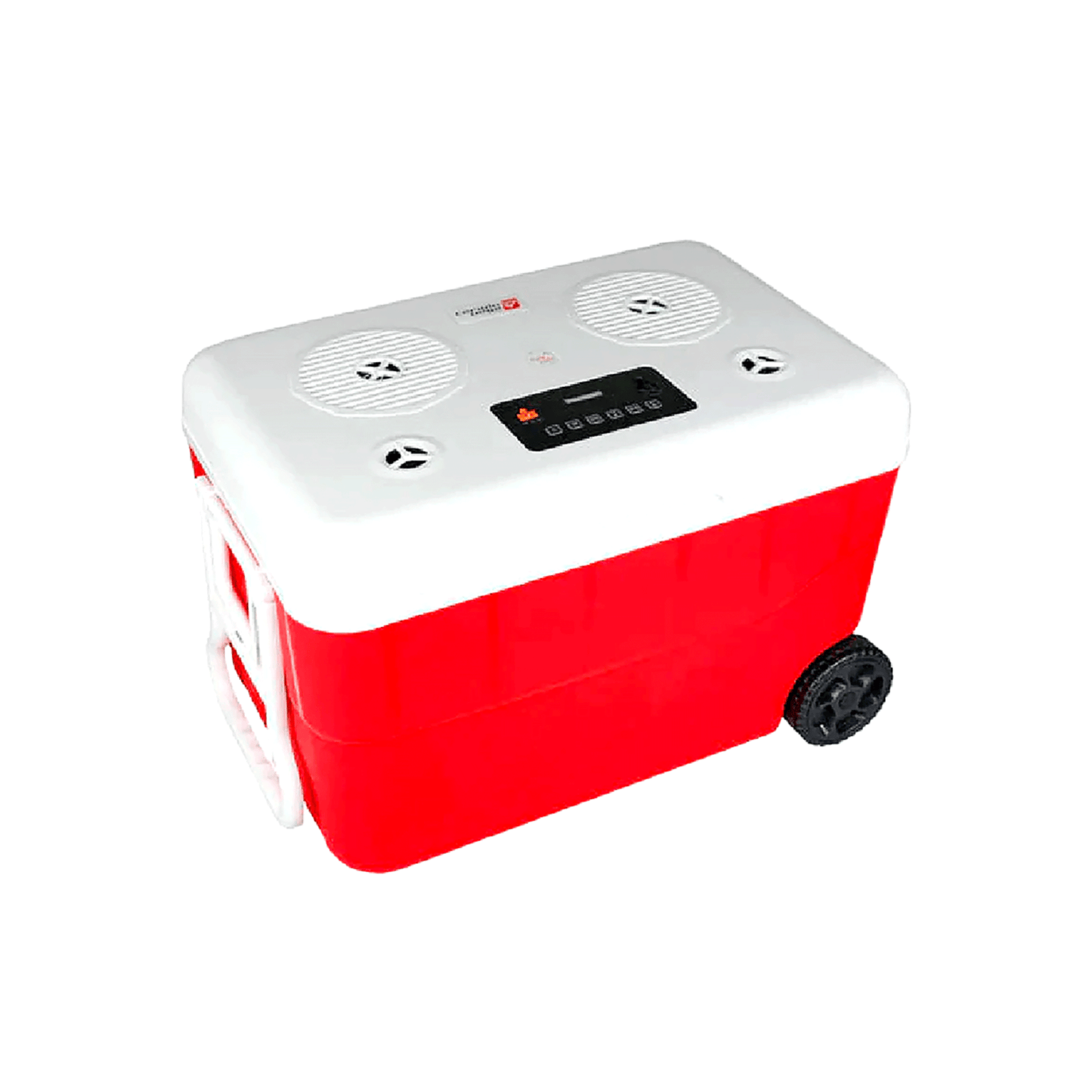 55QT Red Cooler with 6.5" 2-Way Marine Built-In Speakers, BT Streaming, Phone Charger, 10hr Battery - CVC65R