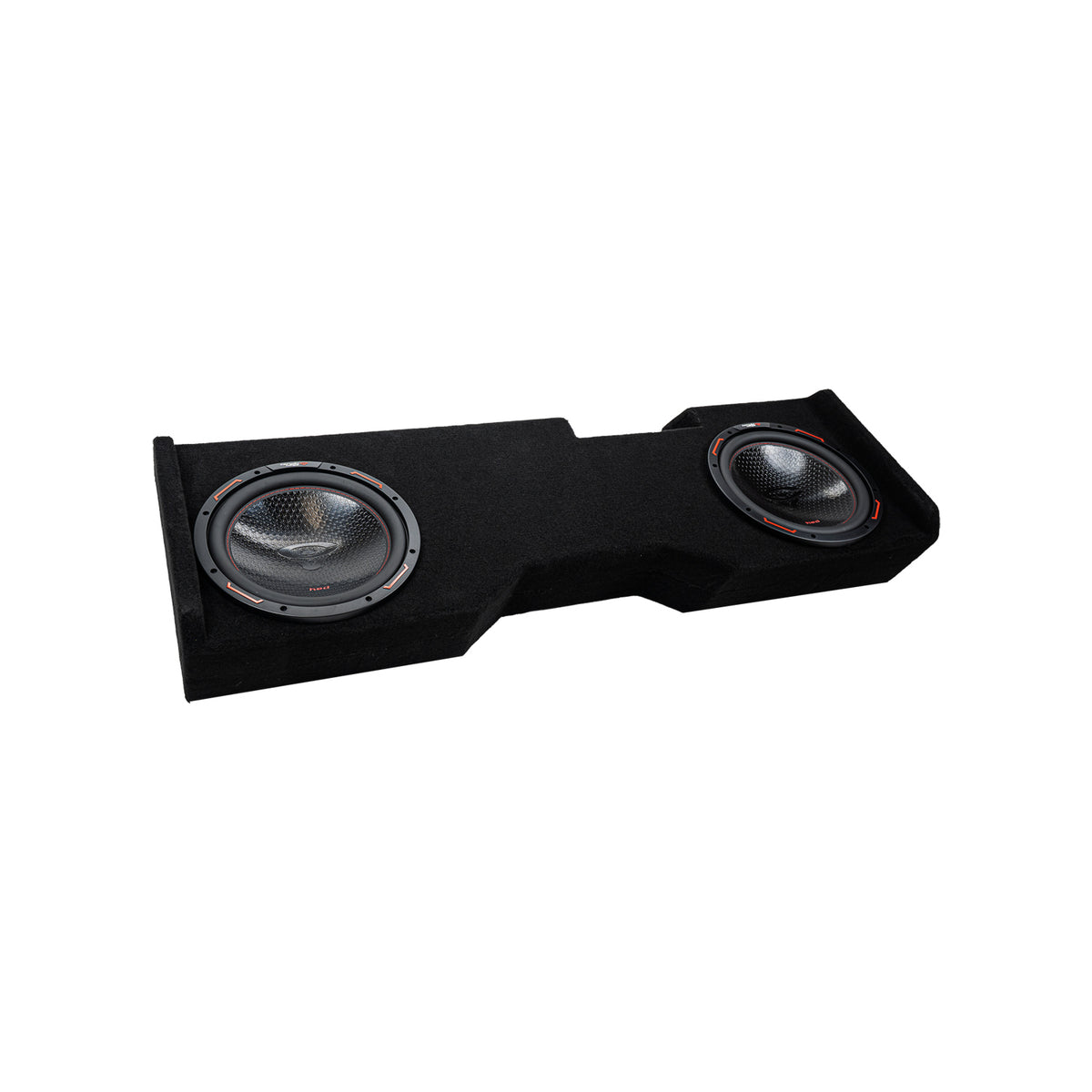 Dual 10" Down-Firing Shallow Subwoofer Enclosure for 2014-Up Chevy Silverado Crew Cab with H10DV4 - H10DV4MDV210NW - Cerwin Vega