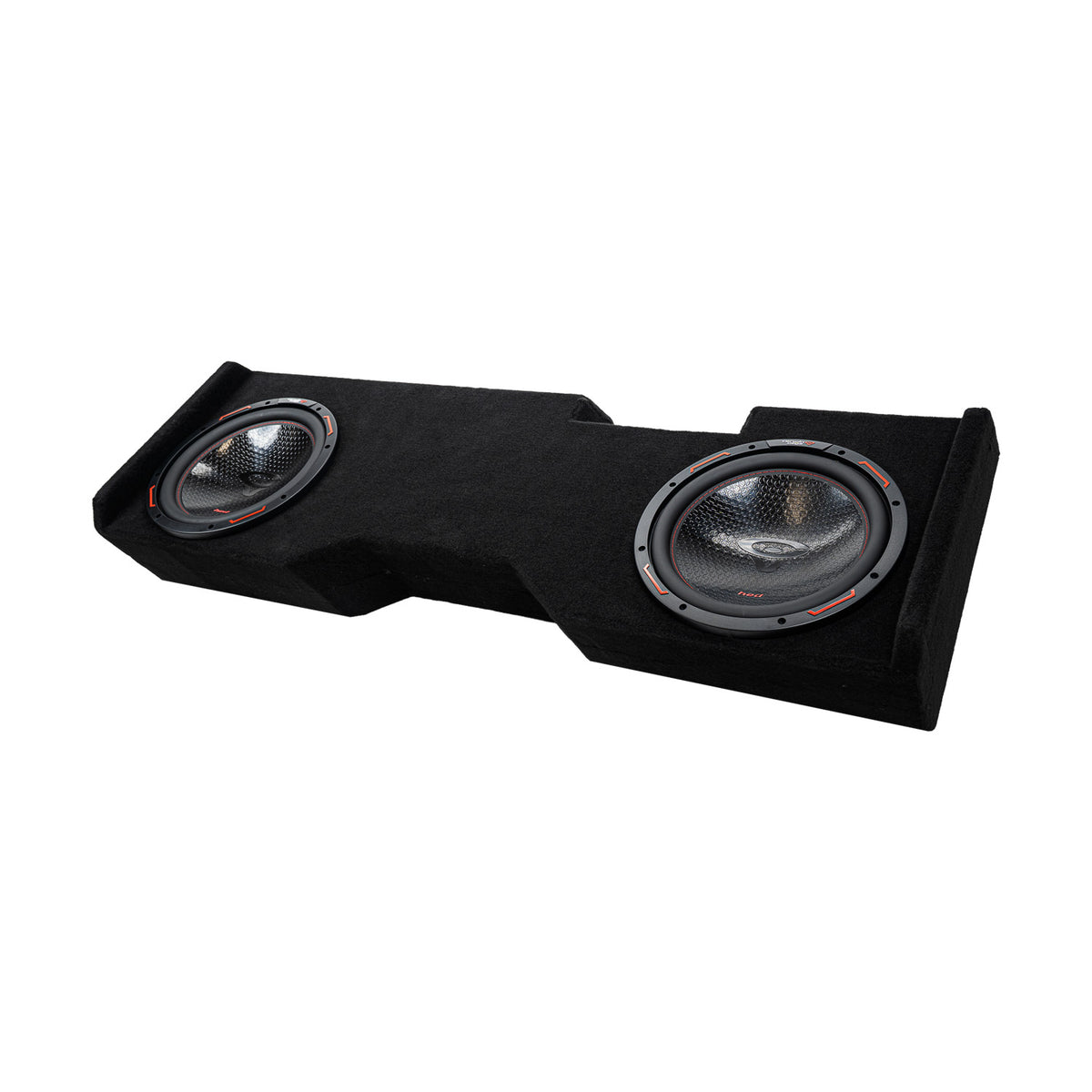 Dual 10" Down-Firing Shallow Subwoofer Enclosure for 2014-Up Chevy Silverado Crew Cab with H10DV4 - H10DV4MDV210NW - Cerwin Vega