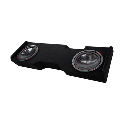 Dual 10" Down-Firing Shallow Subwoofer Enclosure for 2014-Up Chevy Silverado Crew Cab with H10DV4 - H10DV4MDV210NW - Cerwin Vega