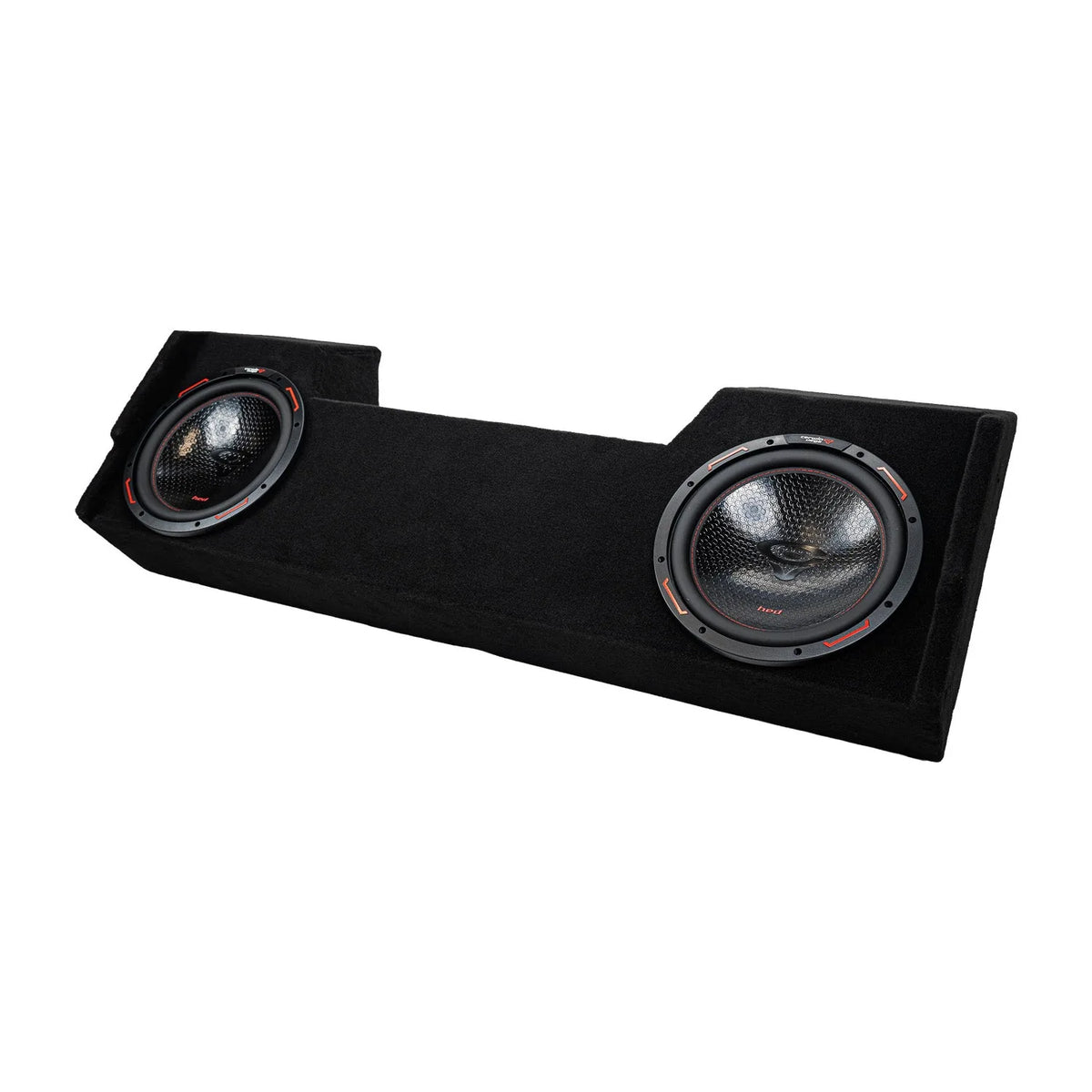 Double 12" Shallow Subwoofer Enclosure for 2019-Up RAM Crew Cab with H12DV2 - H12DV2MDG212RB - Cerwin Vega