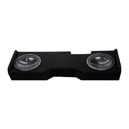 Dual 12" Down-Firing Shallow Subwoofer Enclosure for 2014-Up Chevy Silverado Crew Cab with H12DV2 - H12DV2MDV212NW - Cerwin Vega