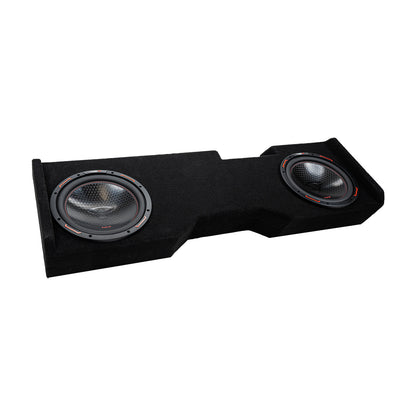 Dual 12" Down-Firing Shallow Subwoofer Enclosure for 2014-Up Chevy Silverado Crew Cab with H12DV2 - H12DV2MDV212NW - Cerwin Vega
