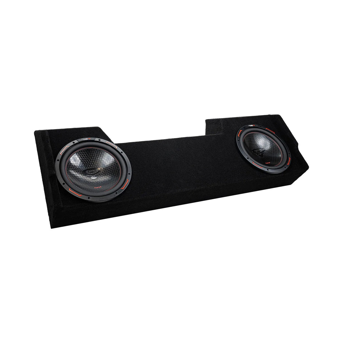 Double 12" Shallow Subwoofer Enclosure for 2019-Up RAM Crew Cab with H12DV4 - H12DV4MDG212RB - Cerwin Vega