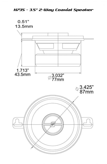 3.5" HED 2-Way Coaxial Speakers - H735 - Cerwin Vega