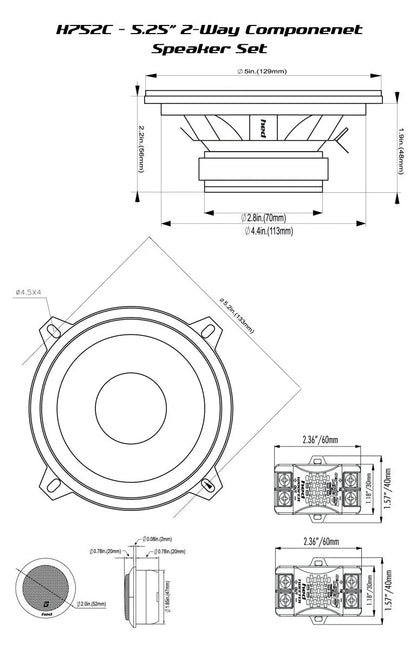 5.25" HED 2-Way Component Speakers - H7525C - Cerwin Vega