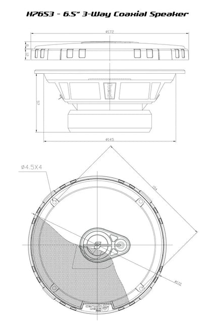 6.5" HED 3-Way Coaxial Speakers - H7653 - Cerwin Vega