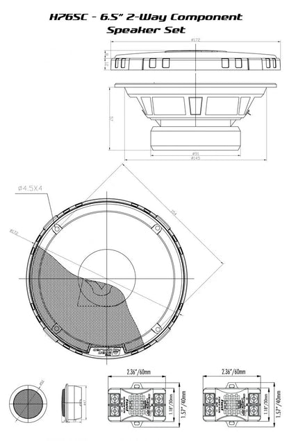 6.5" HED 2-Way Component Speaker System - H765C - Cerwin Vega