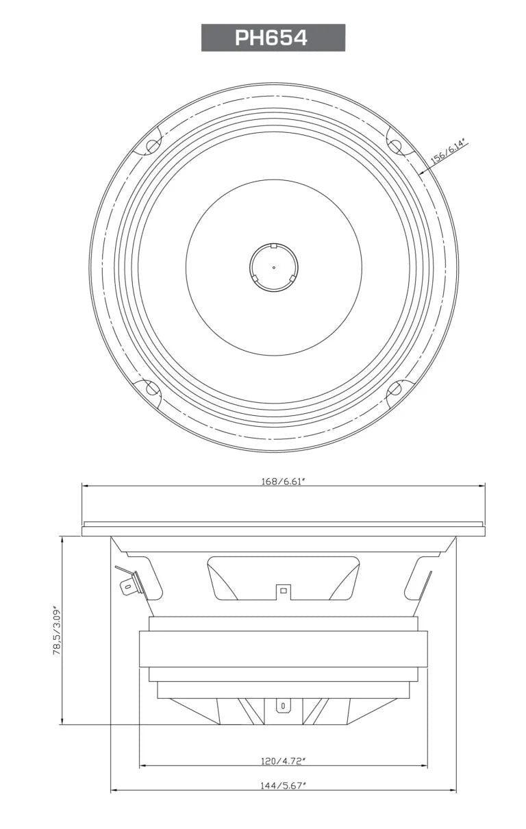6.5" PRO Series 2-Way Full-Range Coax Horn Speakers - PH654 - Cerwin Vega