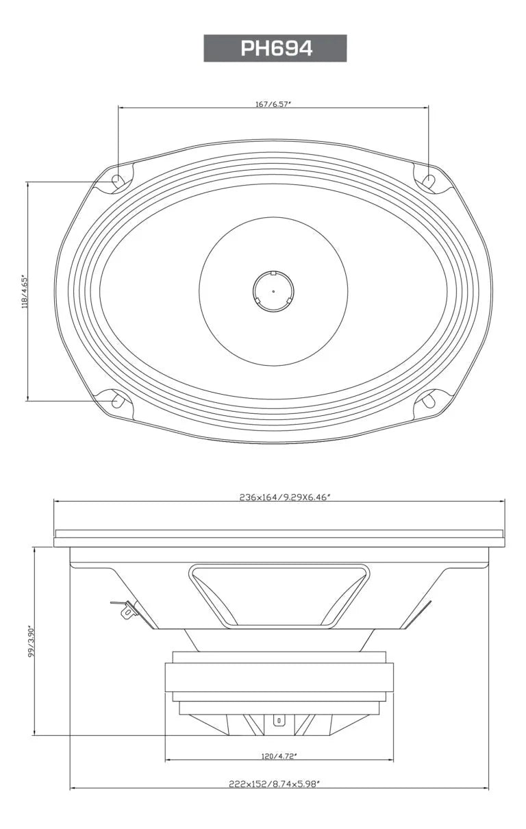 6"x 9" PRO Series 2-Way Full-Range Coax Horn Speakers - PH694 - Cerwin Vega