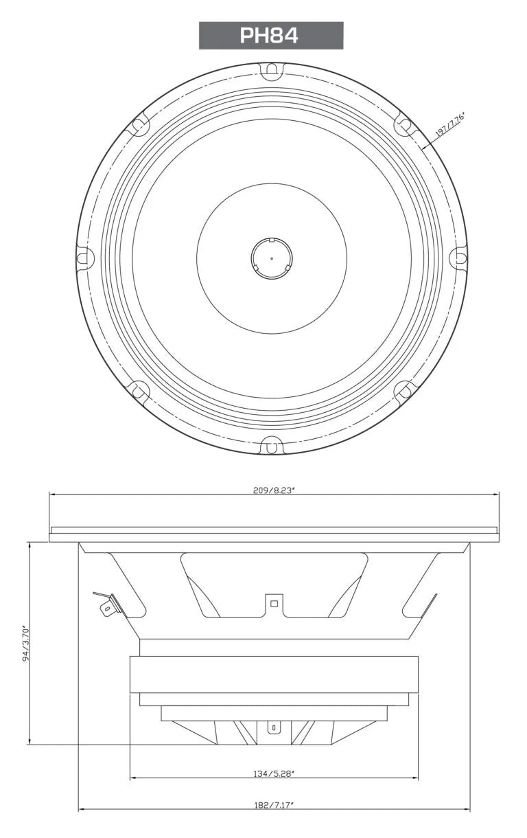 8" PRO Series 2-Way Full-Range Coax Horn Speakers - PH84 - Cerwin Vega