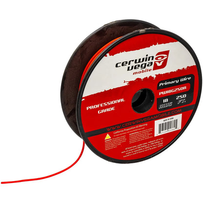 18 Gauge Primary Wire Frost Red 250Ft Spool - PW18G250R - Cerwin Vega