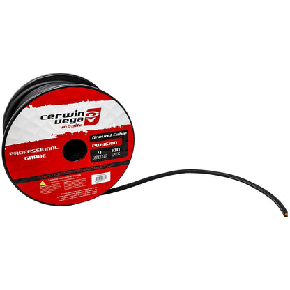4 Gauge OFC Ground Wire Black 100Ft Spool - PW4G100 - Cerwin Vega