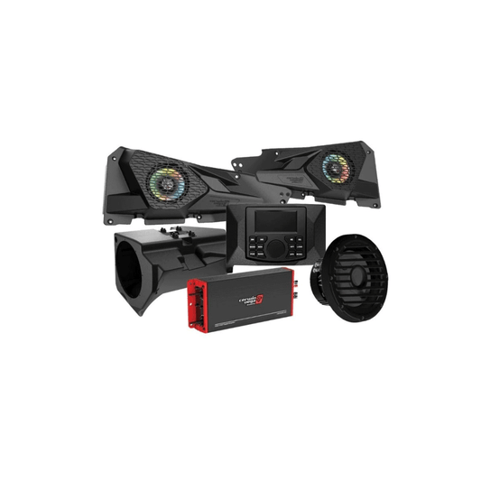 2014+ RZR XP Front Speaker Kit with 4 Channel Digital Amplifier and Media Center - RPMRZRKM22