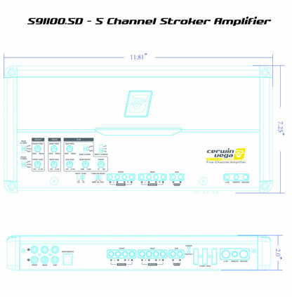 Stroker 5-Channel 1100W RMS Full Range Class-D Amplifier S91100
