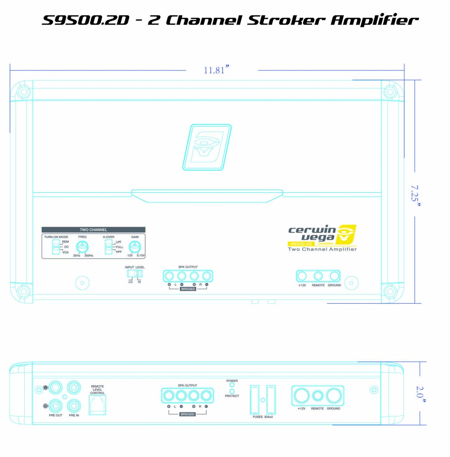Stroker 500W RMS Class-D Digital 2 Channel Amplifier