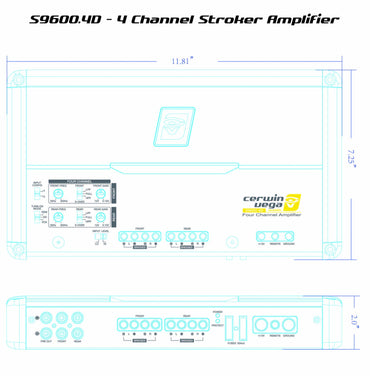 Stroker 800W RMS Full Range Class-D Digital 4 Channel Amplifier