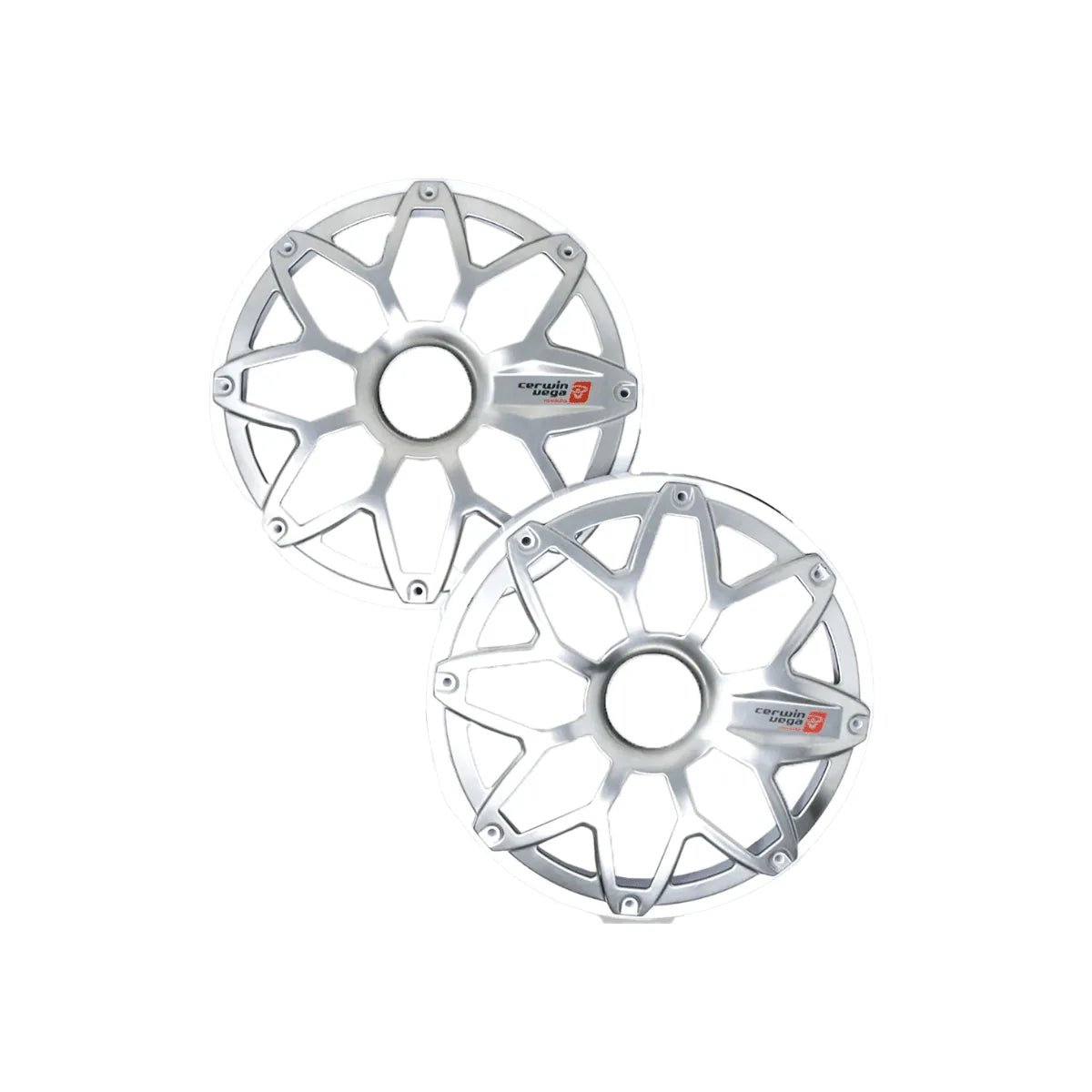 6.5" RPM Stroker Flush Mount Speaker Grill, White/Stainless (Pair) - SM65FGW - Cerwin Vega