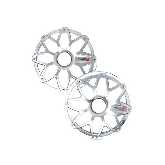 6.5" RPM Stroker Flush Mount Speaker Grill, White/Stainless (Pair) - SM65FGW - Cerwin Vega