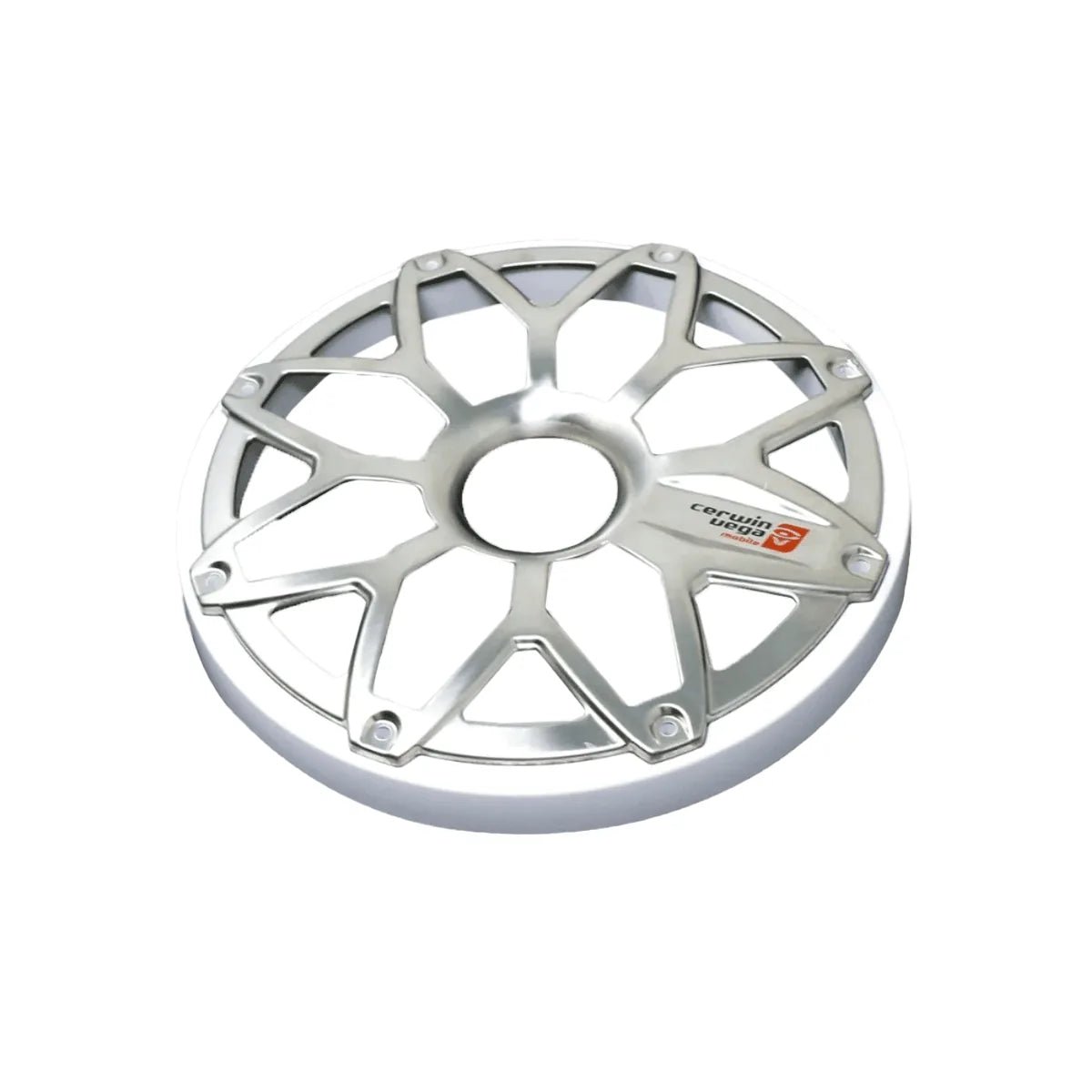 6.5" RPM Stroker Flush Mount Speaker Grill, White/Stainless (Pair) - SM65FGW - Cerwin Vega