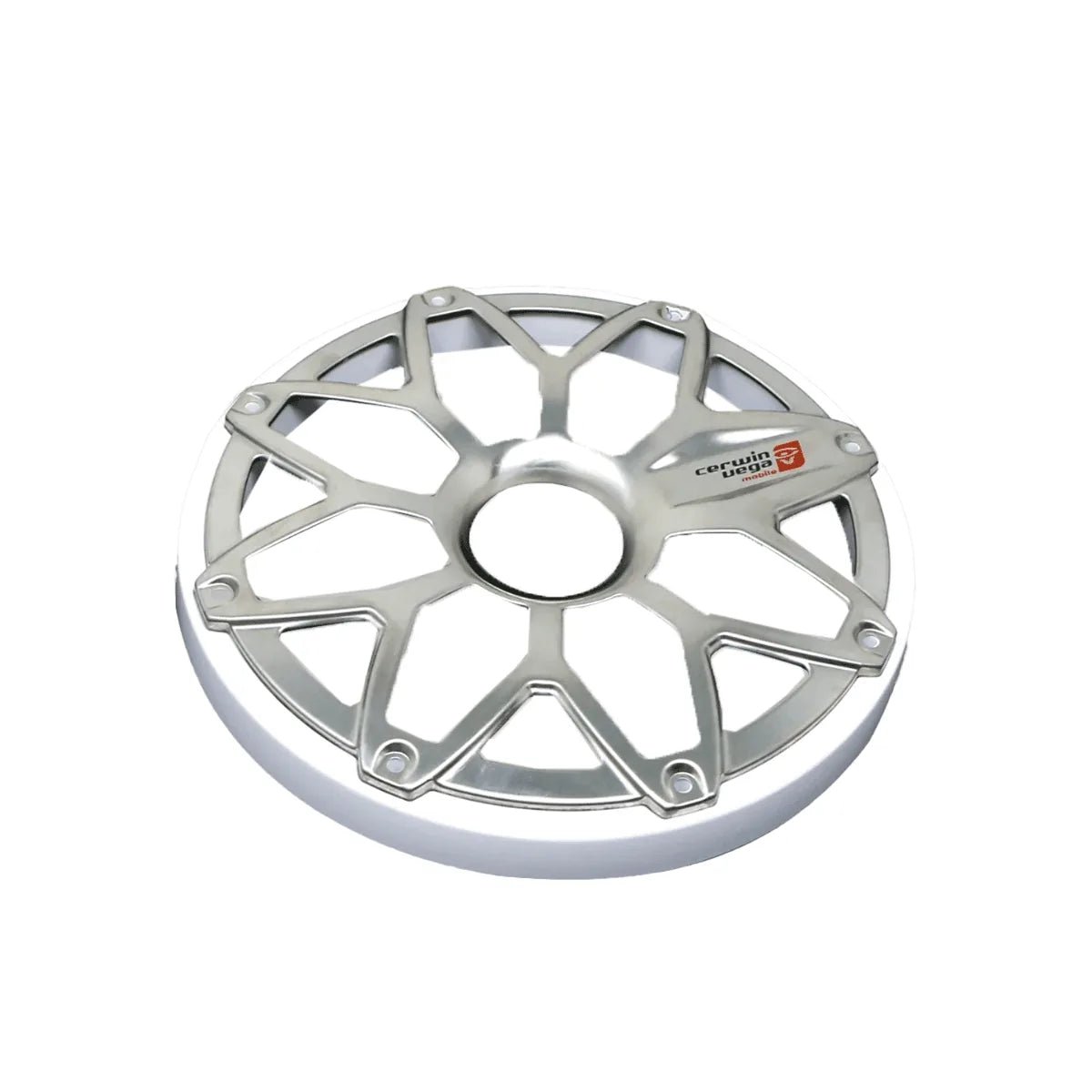 6.5" RPM Stroker Flush Mount Speaker Grill, White/Stainless (Pair) - SM65FGW - Cerwin Vega