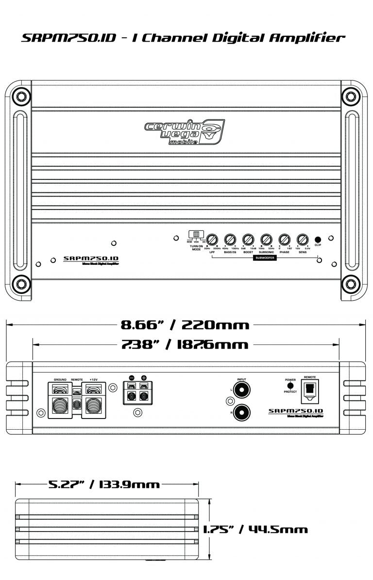RPM Stroker Class-D Mono Digital Amplifier (White)