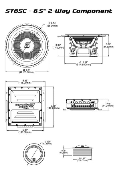 6.5" Stroker 2-Way Component Speaker Set - ST65C - Cerwin Vega