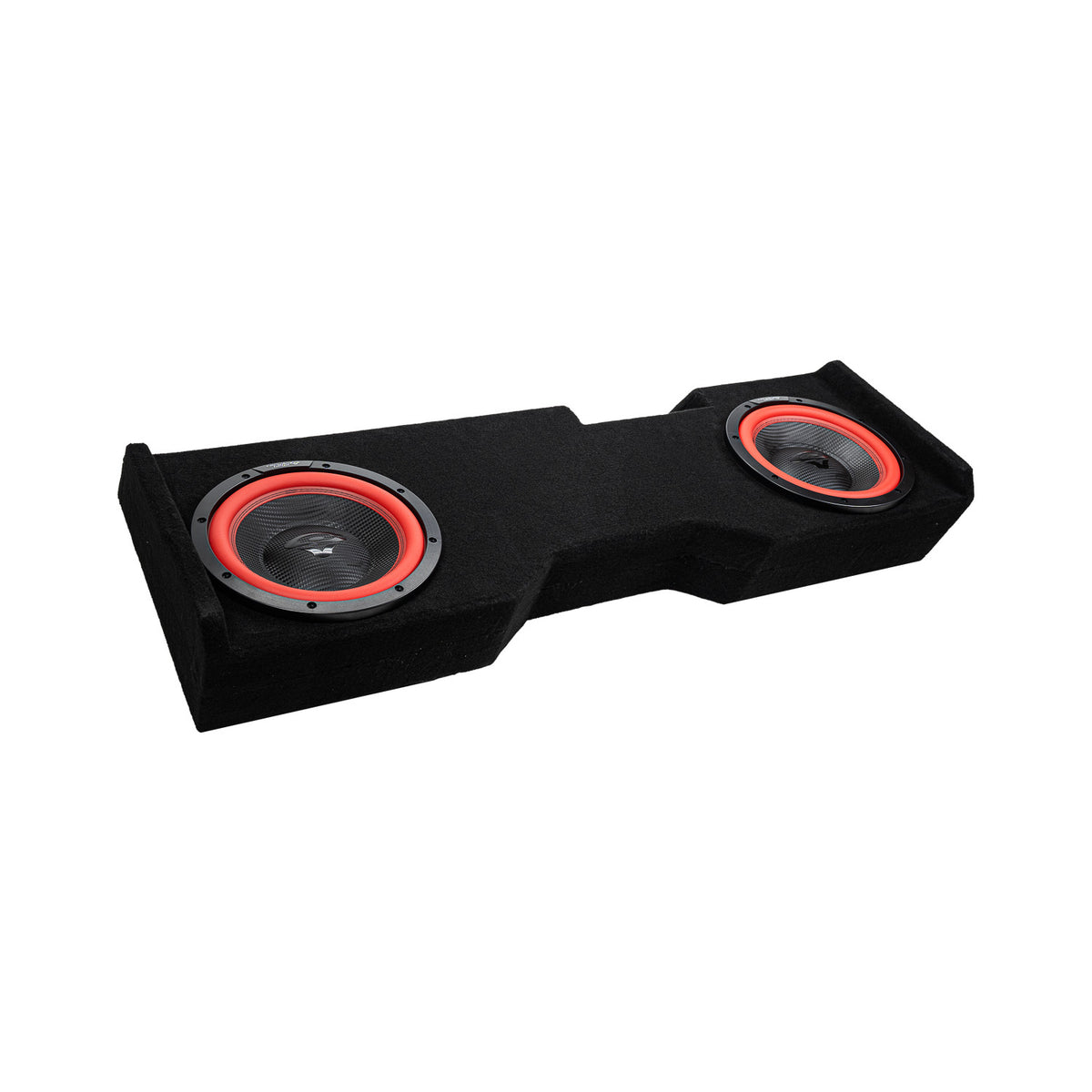 Dual 12" Down-Firing Shallow Subwoofer Enclosure for 2014-Up Chevy Silverado Crew Cab with V12DV2 - V12DV2MDV212NW - Cerwin Vega