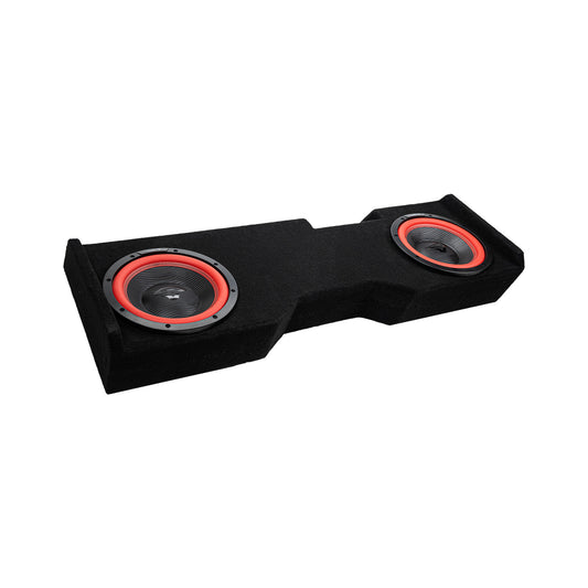 Dual 12" Down-Firing Shallow Subwoofer Enclosure for 2014-Up Chevy Silverado Crew Cab with V12DV4 V12DV4MDV212NW-Cerwin Vega