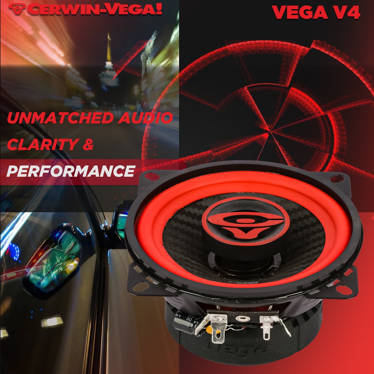 Vega 2025 Edition - 4" 2-Way Coaxial Speakers (4Ω) - V4